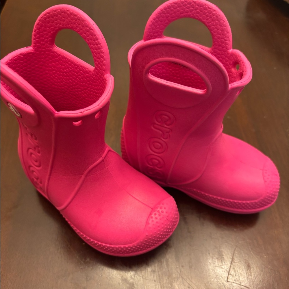 Crocs Kids Pink Rain Boots